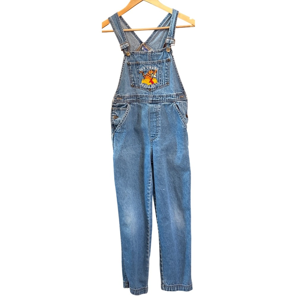 Vintage Disney Pooh Denim Overalls Tigger Winnie Pooh Blue Medium RN58832